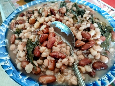 East Timor staple food or traditional cooking foods called "batar bokar" from timor leste