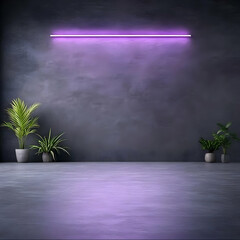 Purple Neon Glow 3D Room Background