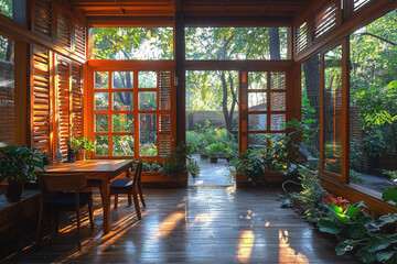 Fototapeta premium cafe in the garden