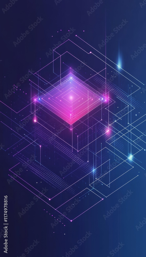 Poster modern light ornament technology geometric patterns and minimalistic architectural design banner