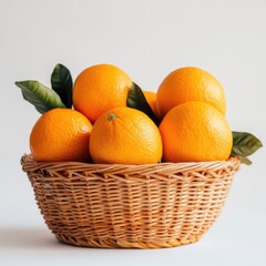 Oranges in Wicker Basket