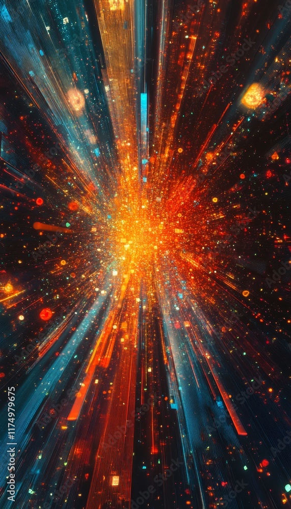 Poster digital abstract background depicting network capabilities and technology in science and education