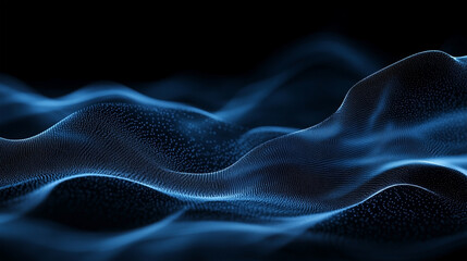 Obraz premium A blue wave with a lot of dots