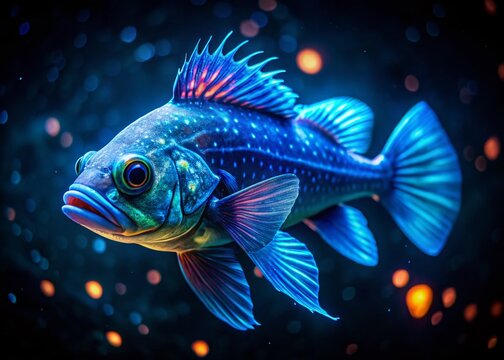 Night Prowler: Prisitformes Fish in Deep Ocean Bioluminescence