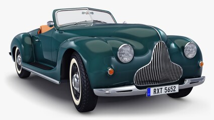 Classic convertible sports car parked in sunlight