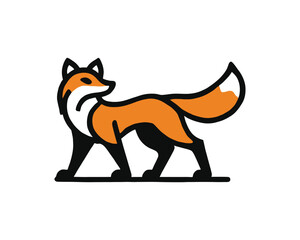 Colorful fox logo design icon symbol vector illustration