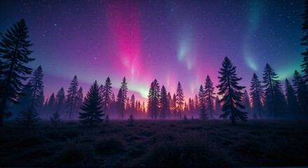 Naklejka premium forest in the night