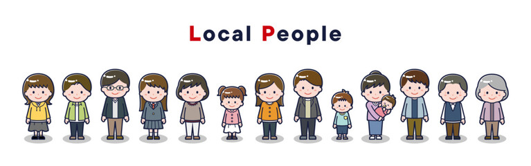 いろいろな人物セット_地域の人々