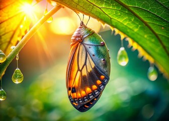 Nymphalidae Butterfly Chrysalis Metamorphosis - Nature's Transformation