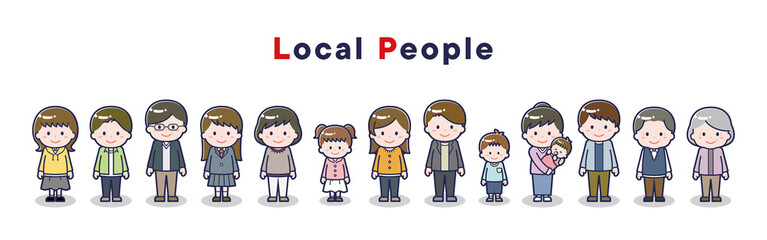 いろいろな人物セット_地域の人々