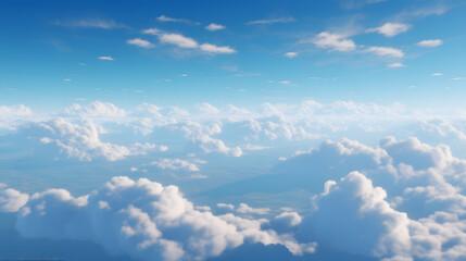 digital vintage blue sky and white clouds graphics poster background