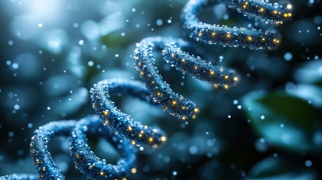 Glowing blue helix spiral.