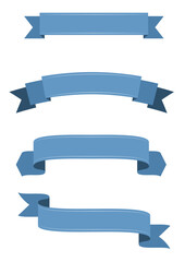 A collection of blue ribbons