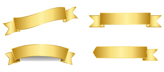 Gold ribbon collection vector illustraton
