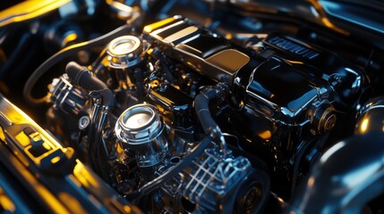 Engine machine close up