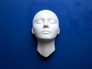 Serene White Mask 3D Illustration