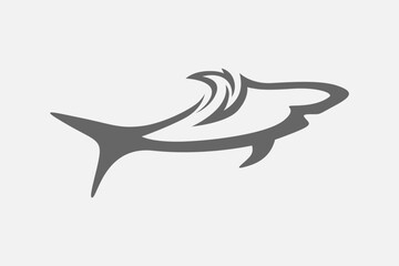 Modern simple shark silhouette logo