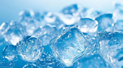 Ice cube food background, Different crystals of ice