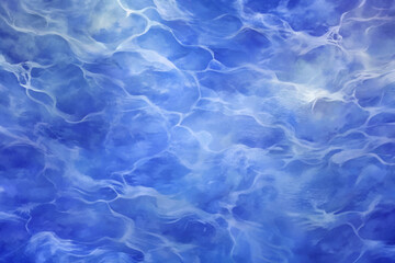 Abstract blue water texture, fluid wave patterns, serene ocean background, digital art design, calming aesthetic.