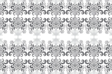 traditional floral seamless pattern with vintage botanical ikat motifs for fabric wallpaper and fashion textile all over repeat flower blossom design texture