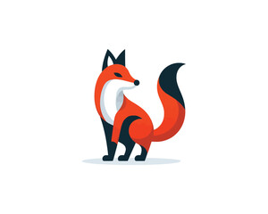 Colorful fox logo design icon symbol vector illustration