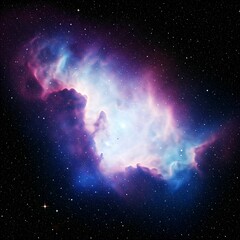 A cosmic-themed background filled with sparkling stars, nebulae in shades of purple, blue, and pink, with soft clouds of space dust.