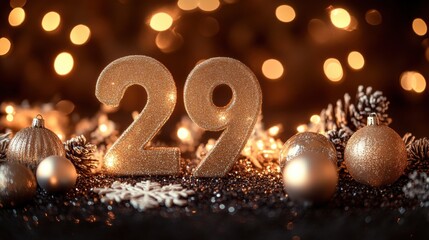 Sparkling Number 29 Festive Christmas Decoration