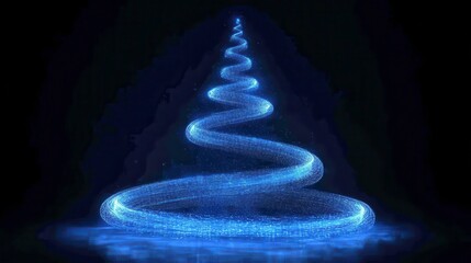 Digital spiral christmas tree virtual space 3d animation futuristic environment aesthetic perspective