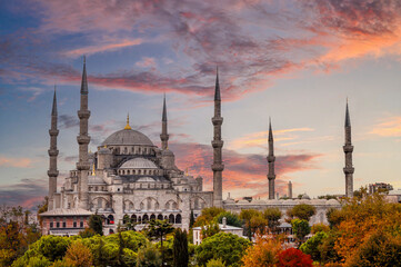 Obraz premium Blue Mosque ( sultanahmet camii ) in Istanbul of Turkey