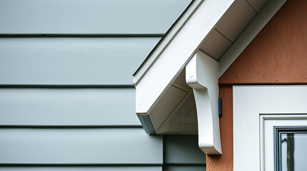 Fototapeta premium Exterior House Detail: Siding, Trim, and Door Frame