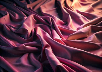 Obraz premium Pale Pink Wrinkled Fabric, Wide Night Photography, Textured Background