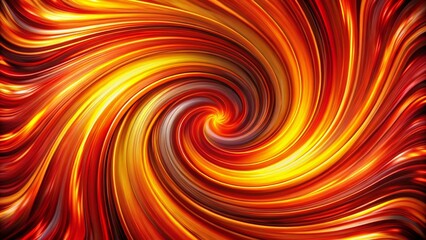 Panoramic Abstract Art: Vibrant Red and Yellow Swirl, Looping Animation