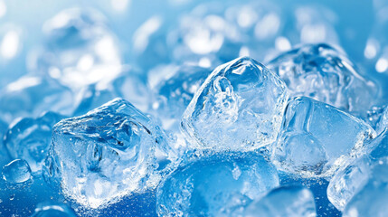 winter blue ice cube texture background, background with ice cubes.