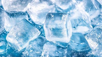 Obraz premium winter blue ice cube texture background, background with ice cubes.