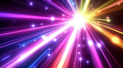 Dynamic light explosion abstract visuals digital art vivid colors high energy creative design concepts