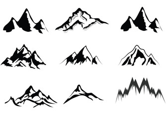 Mountain Silhouette Vector Illustration collection set