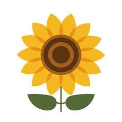 Minimalist Mid Century Modern Flower Vector Illustration on White Background.