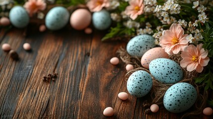 Obraz premium Painted Colorful Easter Eggs on Dark Solid Background
