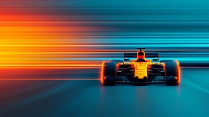 Fototapeta premium Abstract Representation of Racing Car in Motion with Dynamic Colorful Blurs