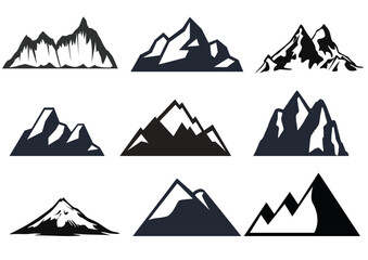 Mountain Silhouette Vector Illustration collection set