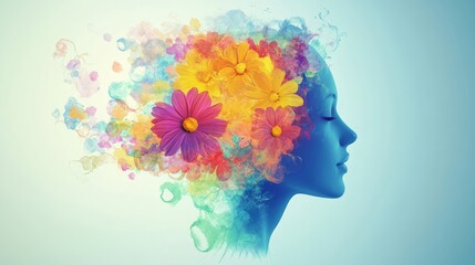 Mental health care, psychology therapy. Wellness mind, wellbeing,
 psychologist help, self care, growth. Meditation.