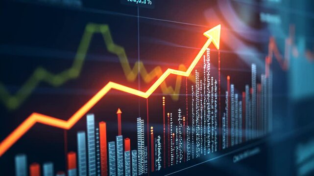 Market Trends Analysis Showing Upward Movement in Stock Values Over Time With Visual Data Representation.