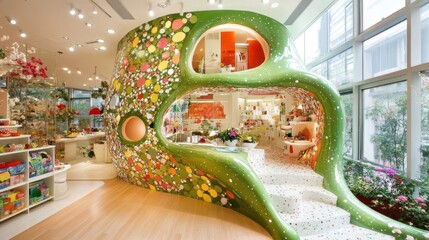 Obraz premium Creative play space design children’s store brightly colored modern environment inviting concept