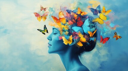 Mental health care, psychology therapy. Wellness mind, wellbeing,
 psychologist help, self care, growth. Meditation.
