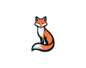 Colorful fox logo design icon symbol vector illustration