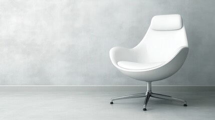 Elegant white chair design in minimalist interior modern space furniture display contemporary style aesthetic appeal