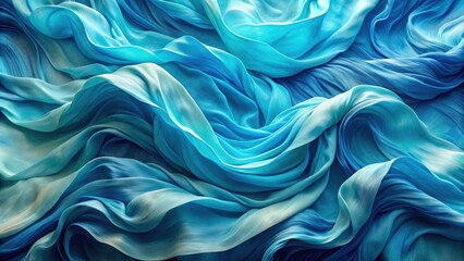 Obraz premium Aerial drone photography reveals abstract blue waves; a calming, flowing, fabric-like texture.