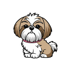 A cute and happy vector illustration of a puppy 