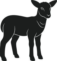 Silhouette of a Lamb - Symbolic Easter Vector Design