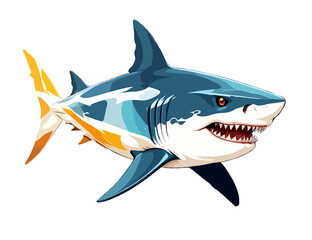 Shark Vector Art with Vibrant Colour Illustration